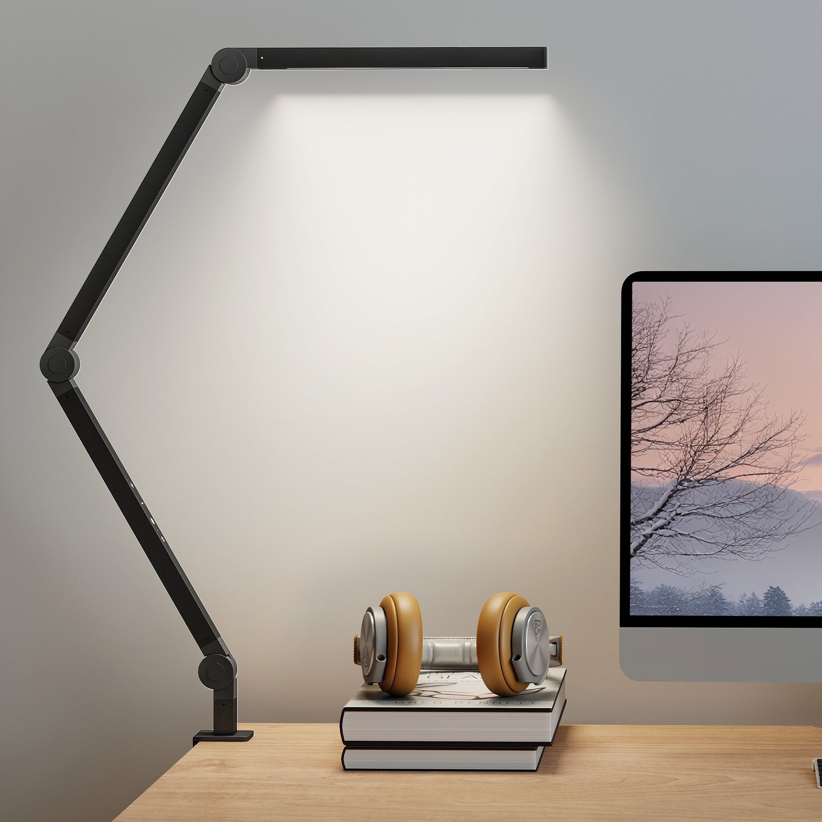 Desk Lamp With Adjustable Swing Arm, Dimmable Led Desk Light | Black