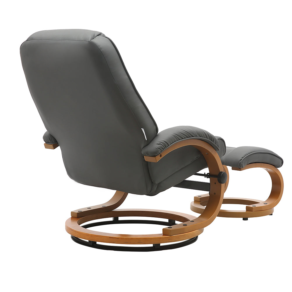 Ergonomic Executive Office Reclining Chair With Footstool | Grey