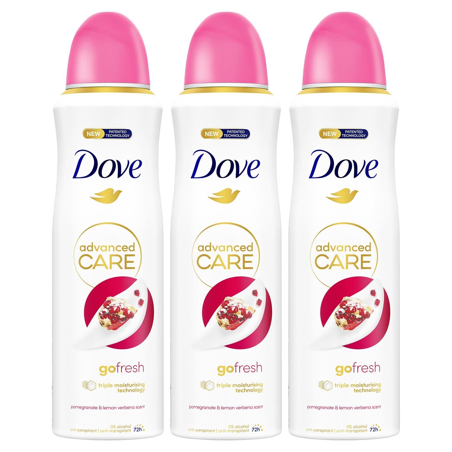 Advanced Care Antiperspirant Deodorant Pomegranate&lemon Verbena, 3x 200ml