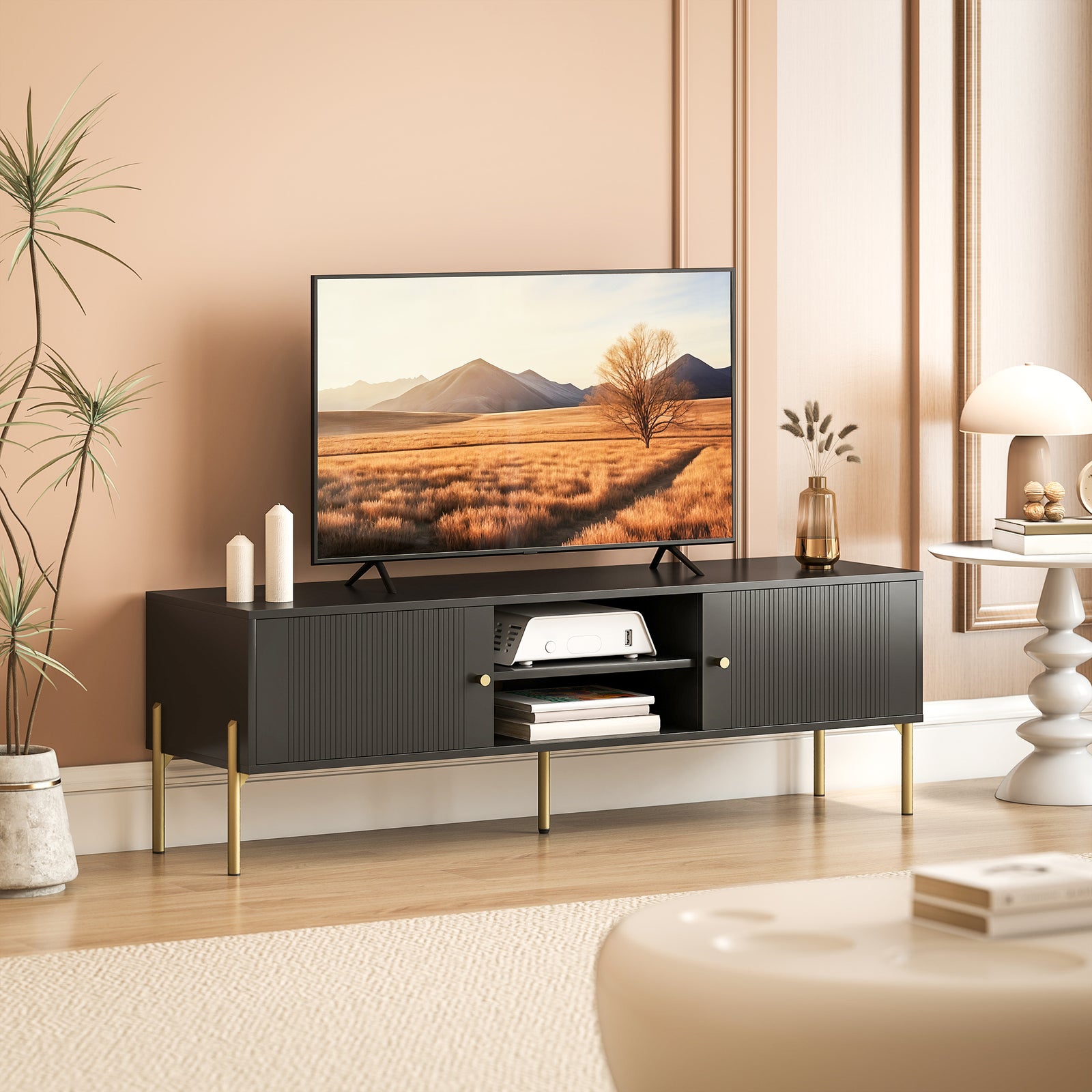 HOMCOM Tv Stand For Television Up To 65 Inch, Modern Entertainment Center