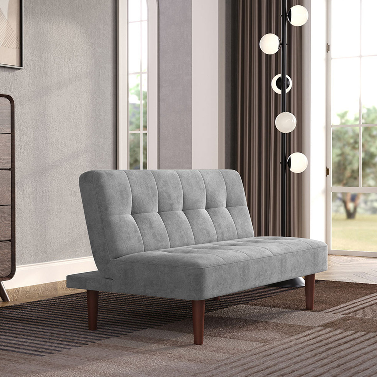 Living and Home Convertible Sofa Bed With Wooden Legs
