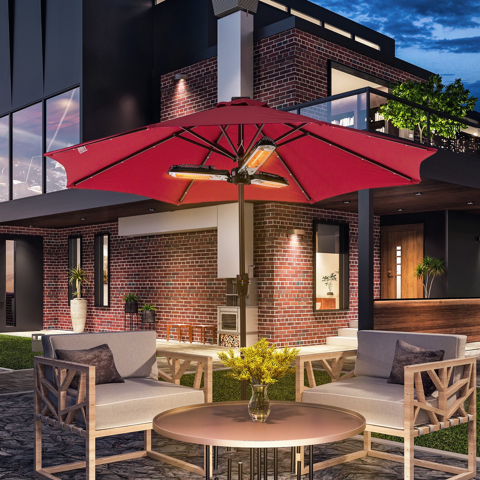 Electric Parasol Heater Infrared Quartz 2000w Outdoor