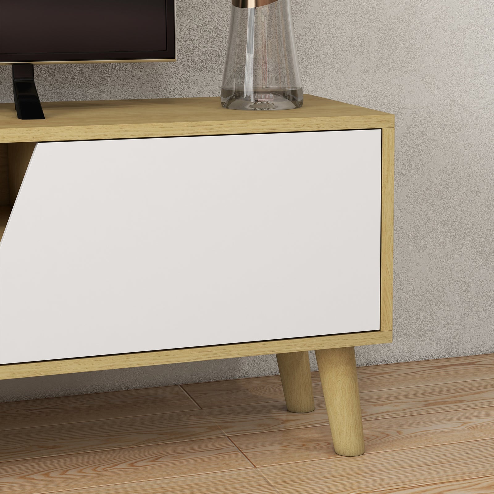 Tv Unit For Tvs Up To 65" With Shelves Oak