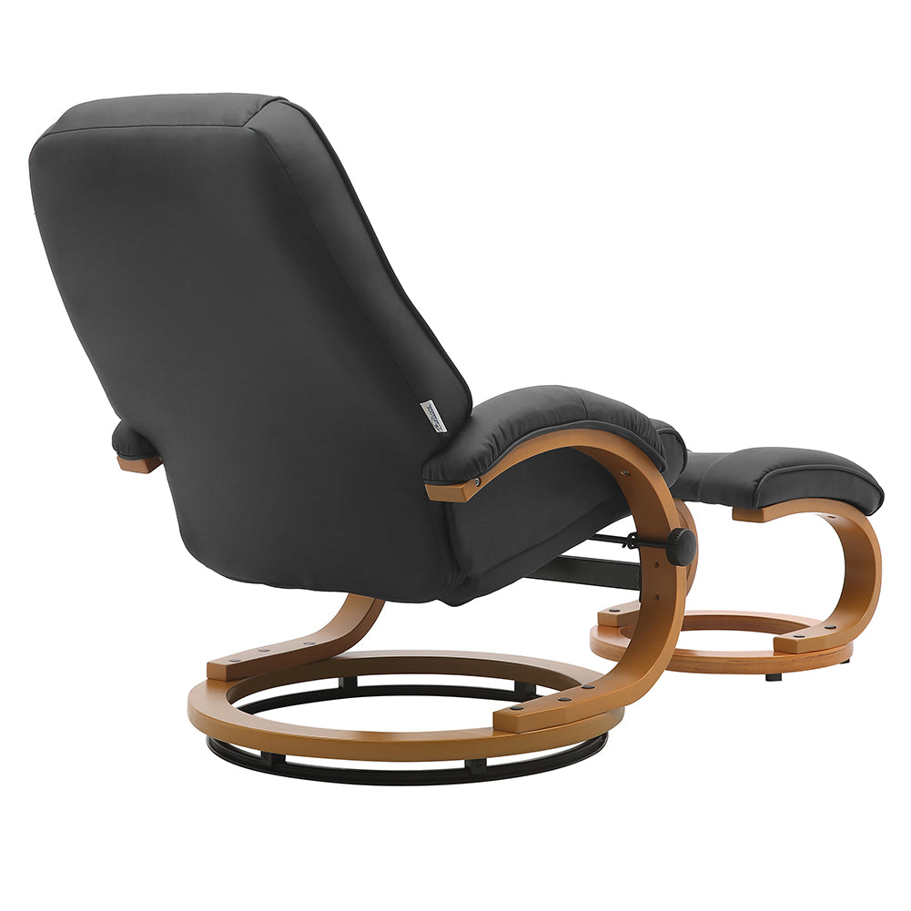 Ergonomic Executive Office Reclining Chair With Footstool | Black
