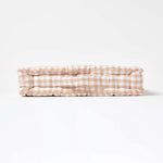 Cotton Gingham Check Floor Cushion | 40cm x 40cm | Beige