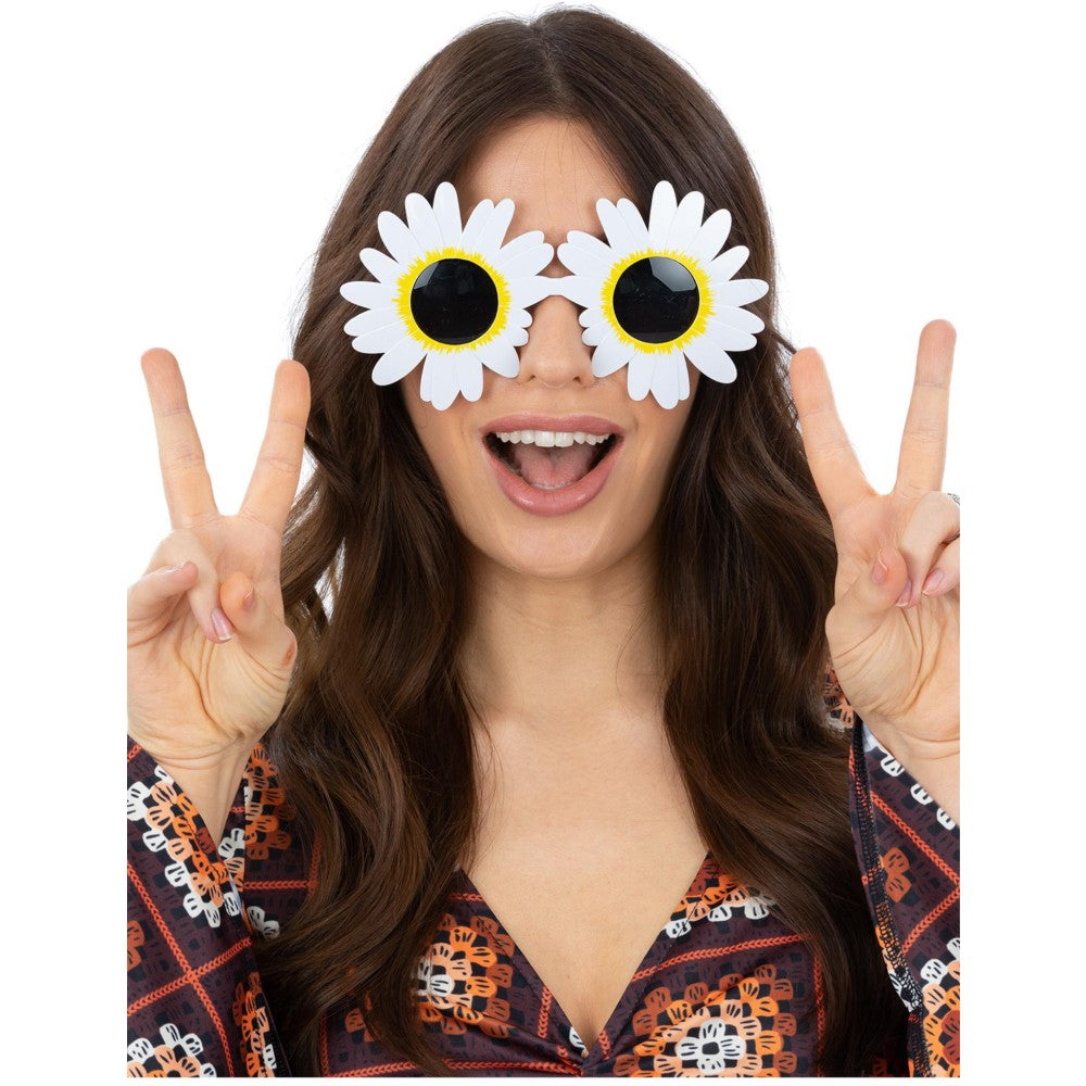 Daisy Hippie Specs, White