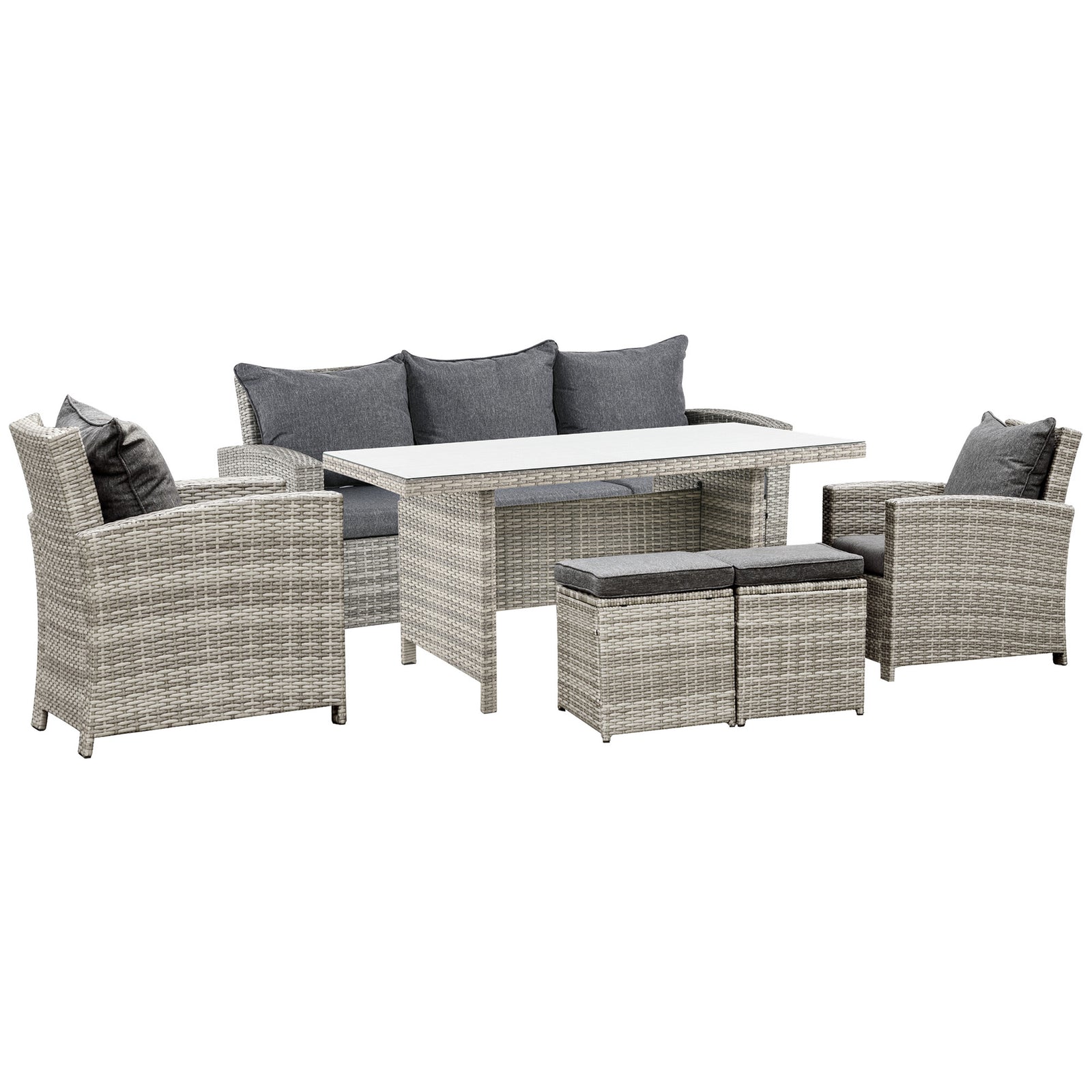 5 Pieces Outdoor Patio Furniture Set Wicker Conversation Set