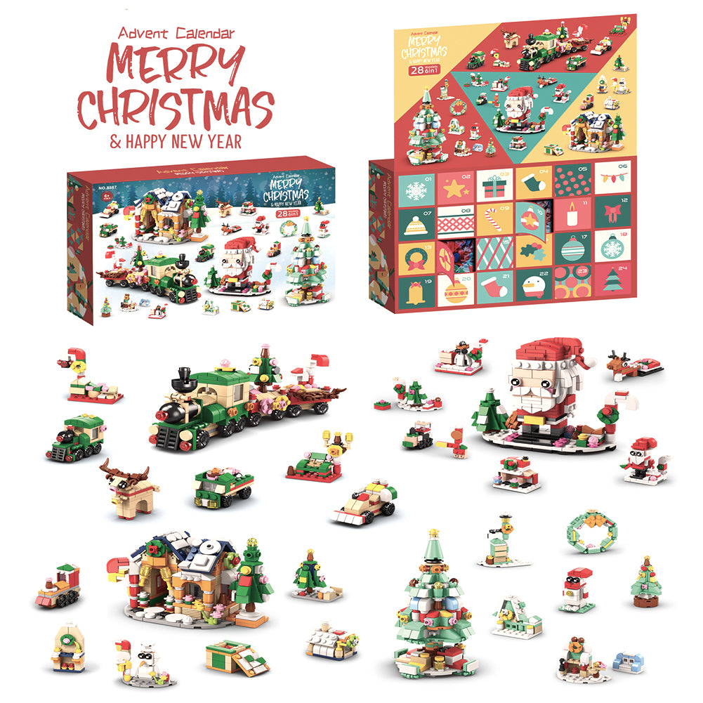 Advent Calendar Building Block Blind Box – Forest Animals Series | Holiday Countdown Toy Set