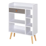 Multi Shelf Bookcase Freestanding Storage Drawer Shelves