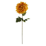 Artificial 100cm Yellow Chrysanthemum Glass Ball Vase