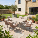 Westcott 6 Seat Garden Dining Set With Rectangular Table | Brown