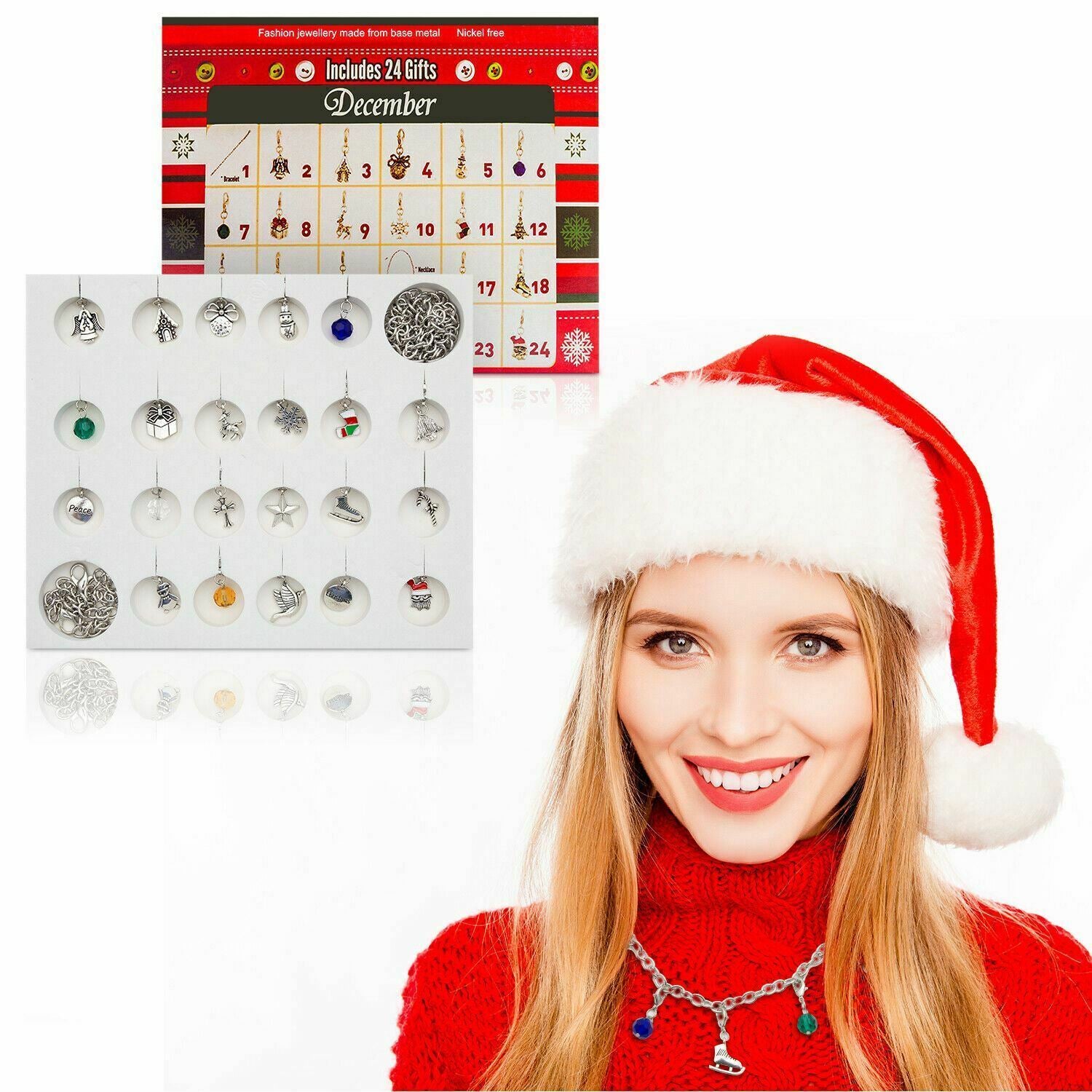 Christmas Countdown 24 Days Advent Calendar, Diy Necklace Bracelet