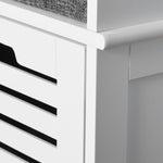 2/3 Door Shoe Storage Bench Cushion Seat Elevated Base | Large | Gray