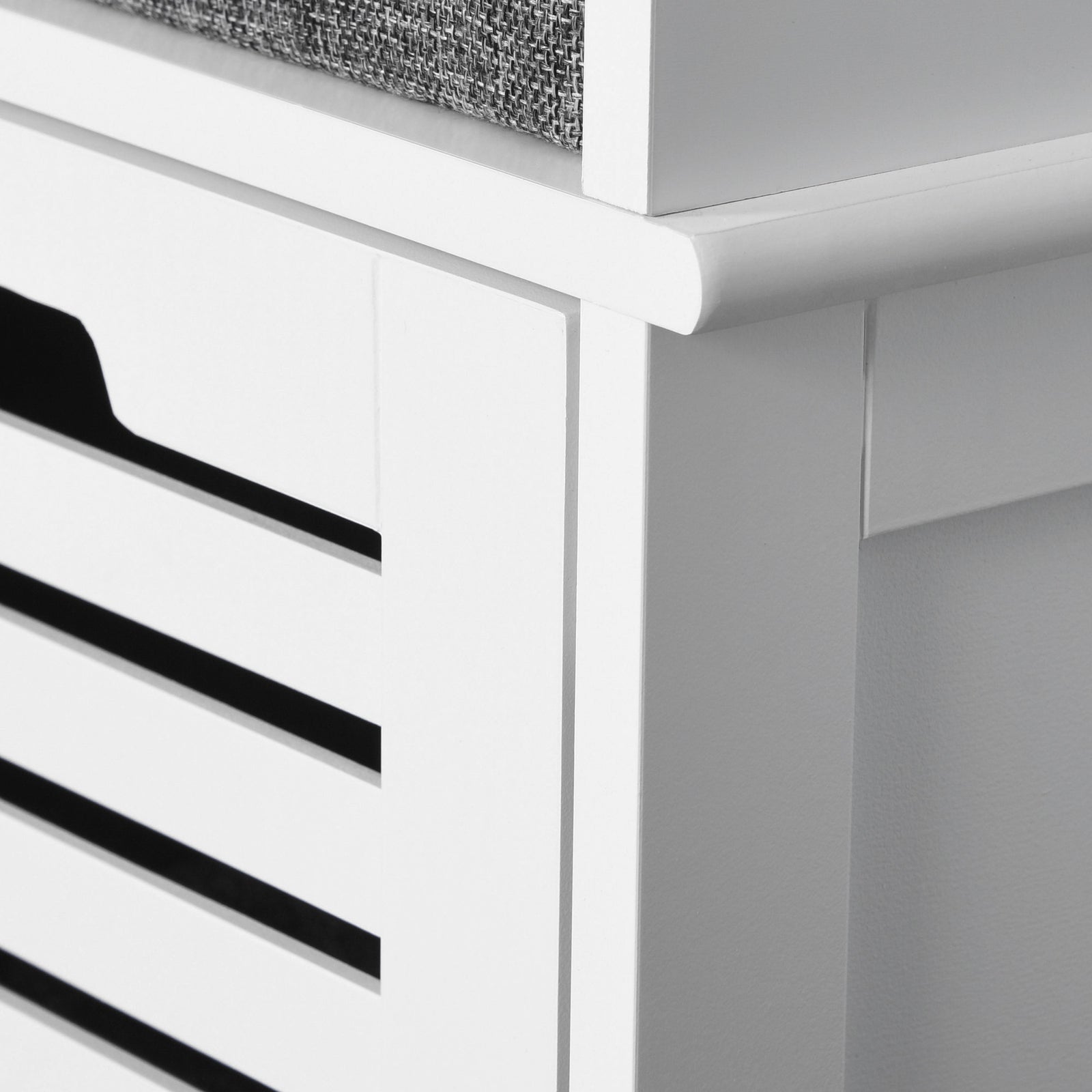 2/3 Door Shoe Storage Bench Cushion Seat Elevated Base | Large | Gray