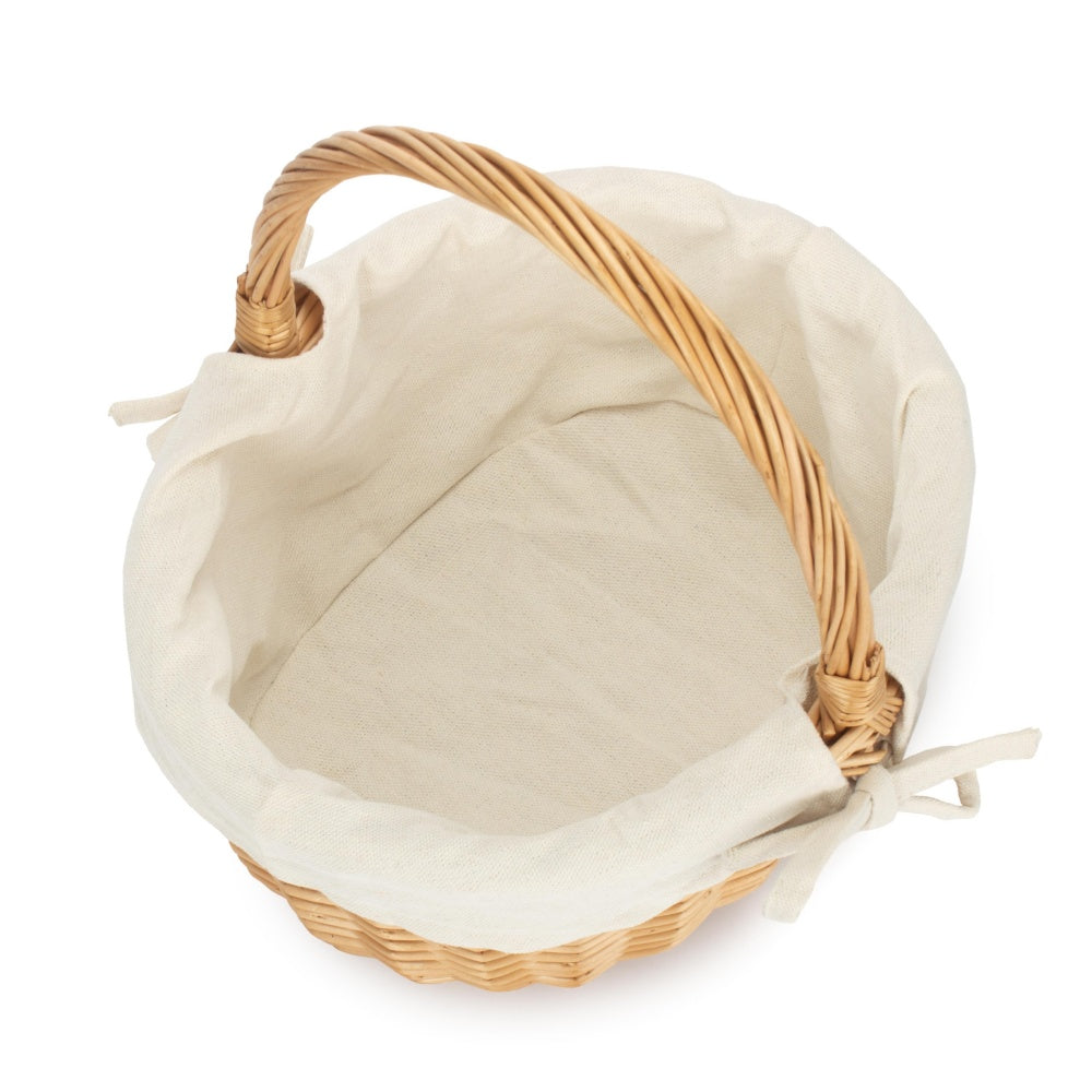 Wicker Shopping Basket Buff Willow Oval Shopper | White