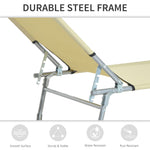 Portable Folding Camping Bed Lounger Army | Beige