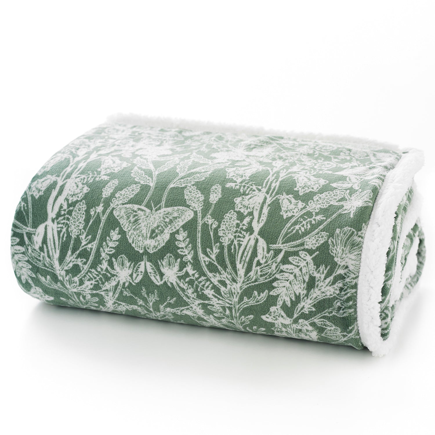 Snuggle Warm Fleece 140x180cm Throw Secret Garden Green