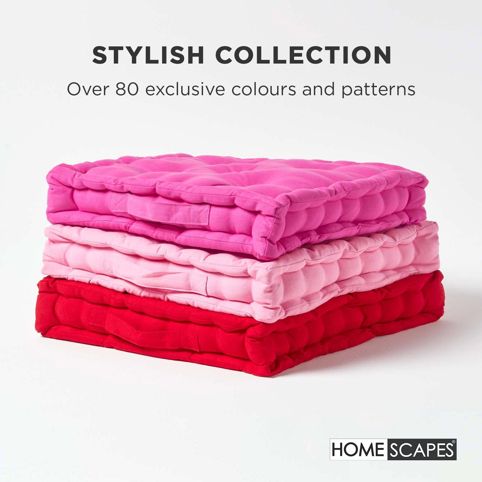 Cotton Plain Floor Cushion | 50cm x 50cm | Pink