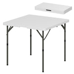 3ft Folding Camping Table W/ 2 Adjustable Height | White