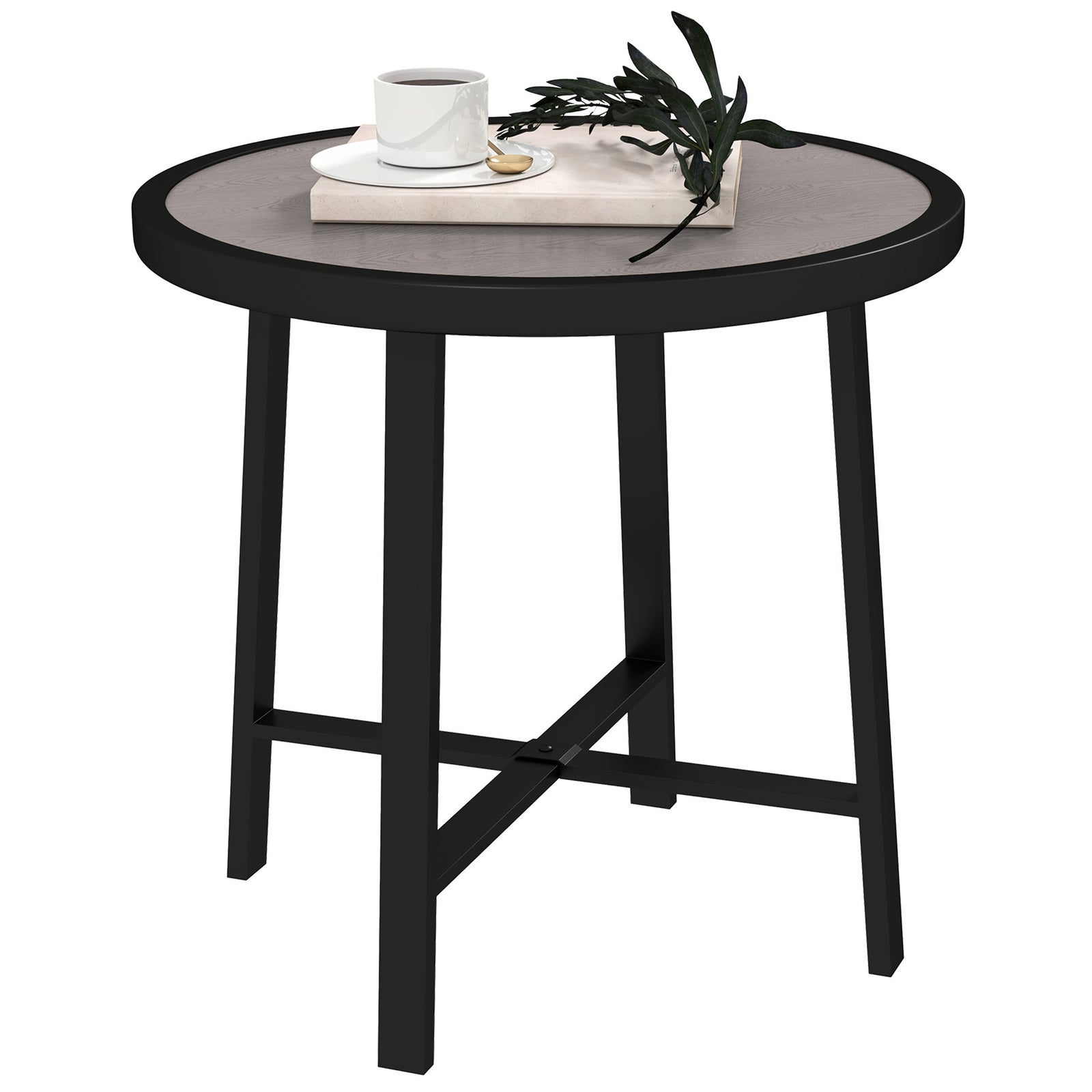 50.5cm Round Garden Table W/ Spc Tabletop | Gray