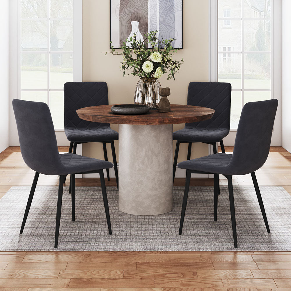 Set Of 4 Modern Urban Style Armless Dining Chairs