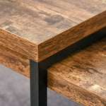 2 Pieces Industrial Coffee Table Set