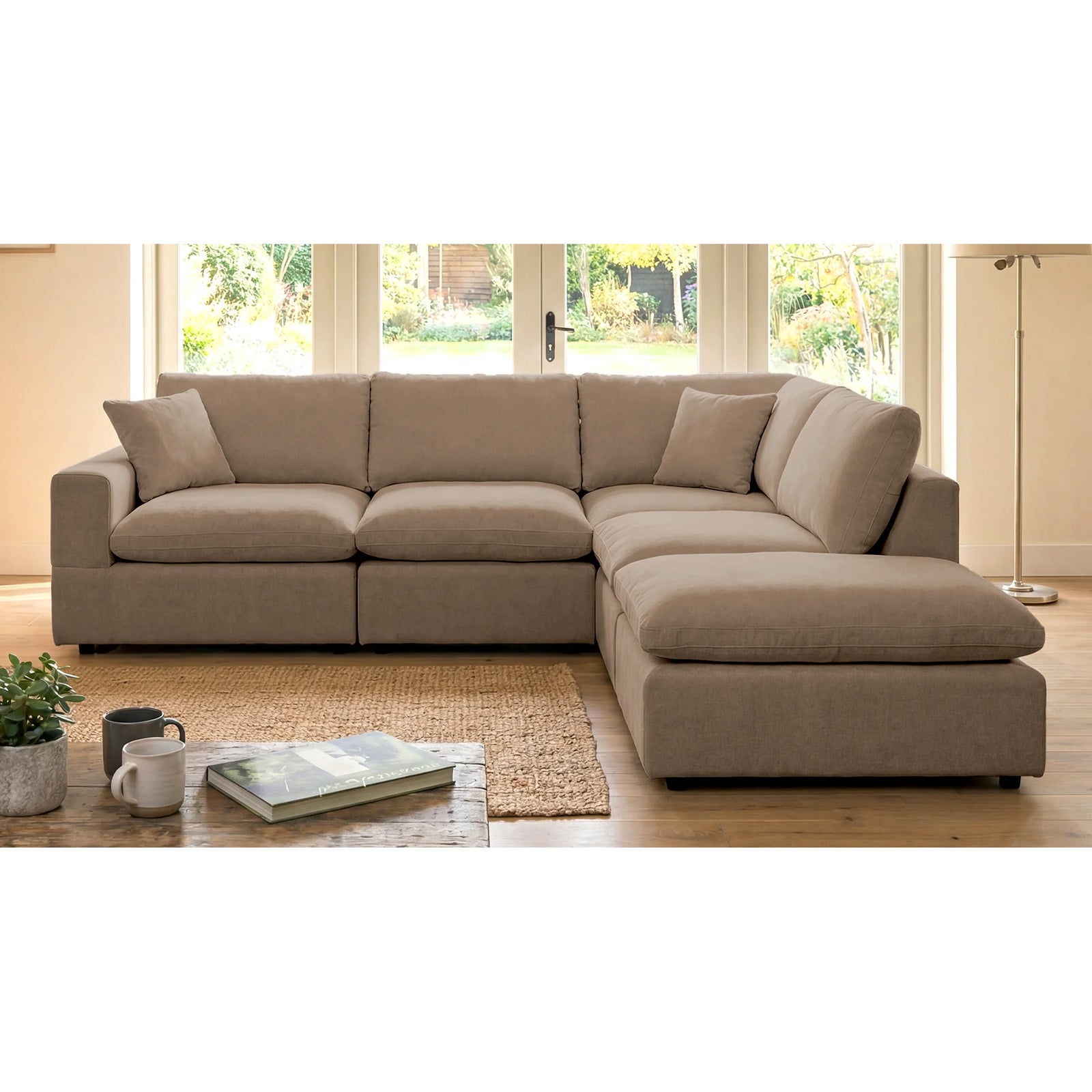 Cotleigh Reversible 5-piece Modular Corner Sofa | Light Brown