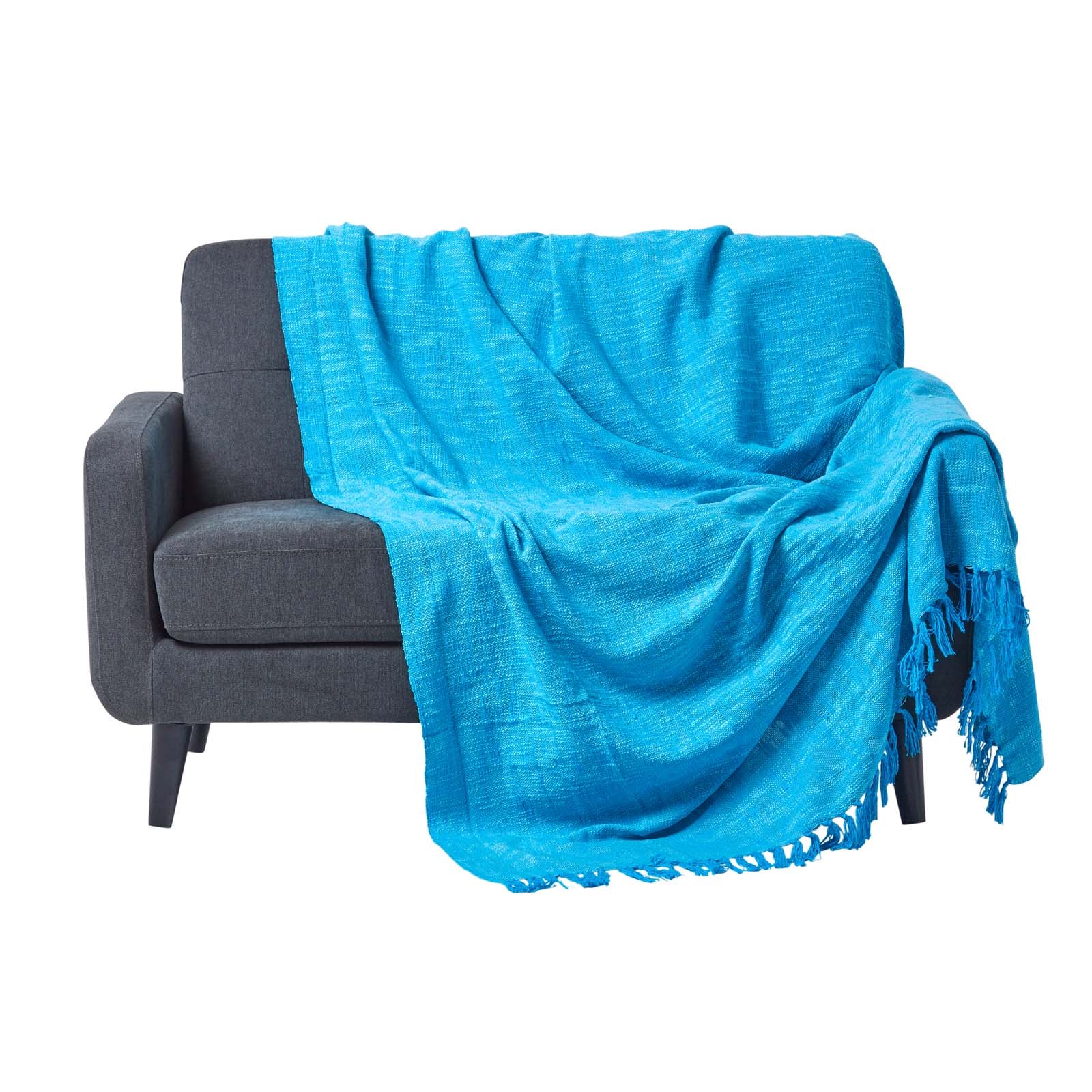 Nirvana Handwoven Slub Cotton Throw | 150cm x 200cm | Teal