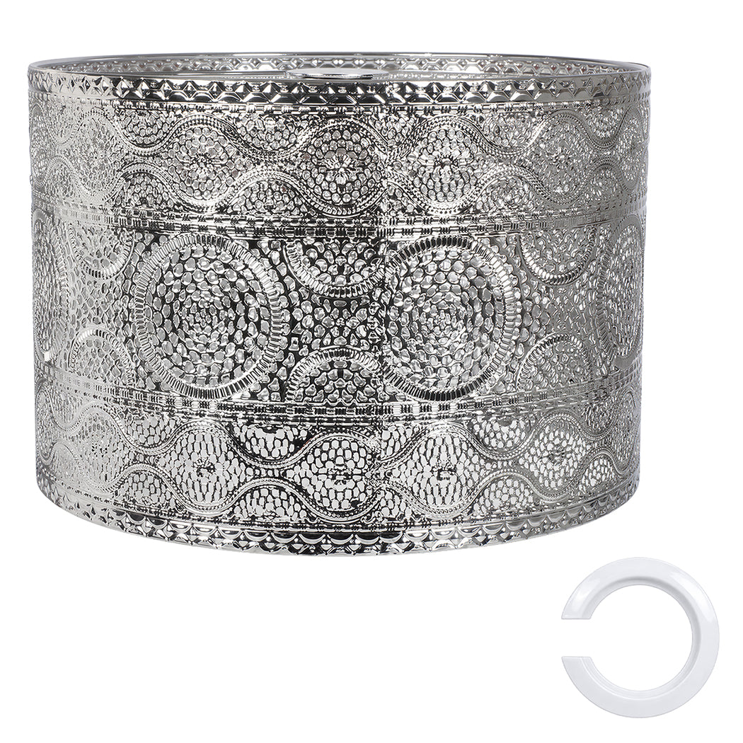 Emitto Ceiling Light Shade Moroccan Style Silver Chrome Pendant Shade Lamp Decor