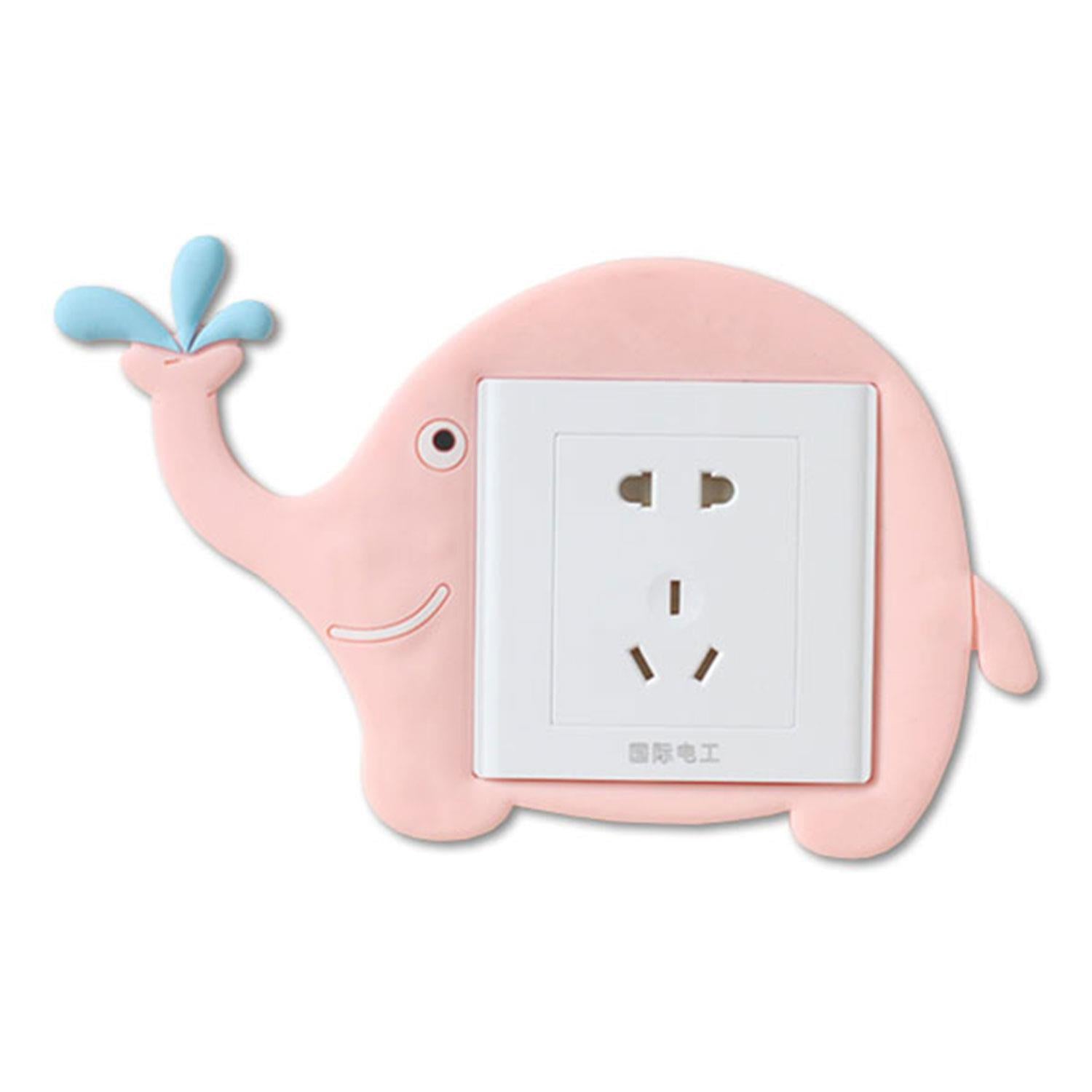 Haven Novelty Electrical Outlet Waterproof Switch Cover Sticker, Pink Elephant