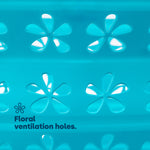 Collapsible Flower Print Laundry Basket - Turquoise