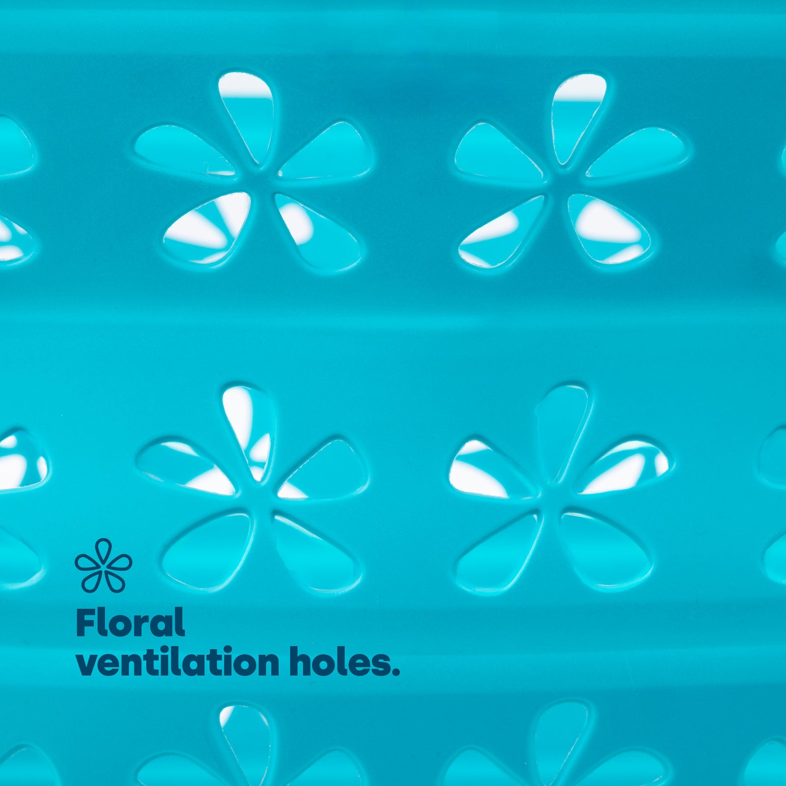 Collapsible Flower Print Laundry Basket - Turquoise