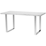 Modern Dining Table With Marble Effect Top Steel Legs