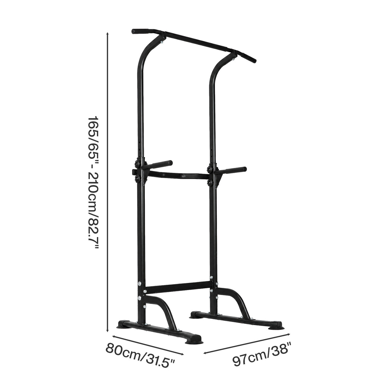 Centra Pull Up Station 9-height Adjustable 150kg Carbon Steel Black