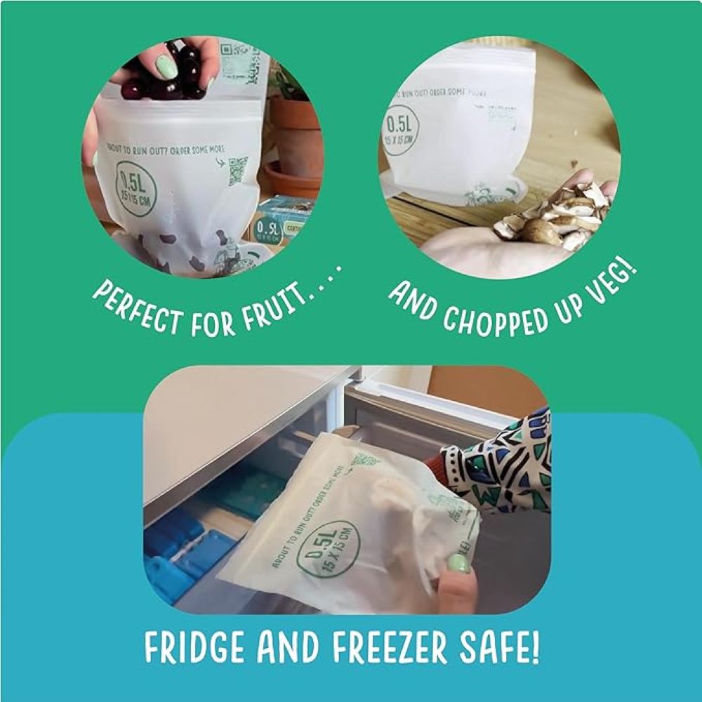 Compostable Resealable Zip Lock Bags Small  0.5 Litre | Set of 1 | White