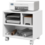 Printer Stand With Storage Printer Cart On Wheels Office | One Size | White