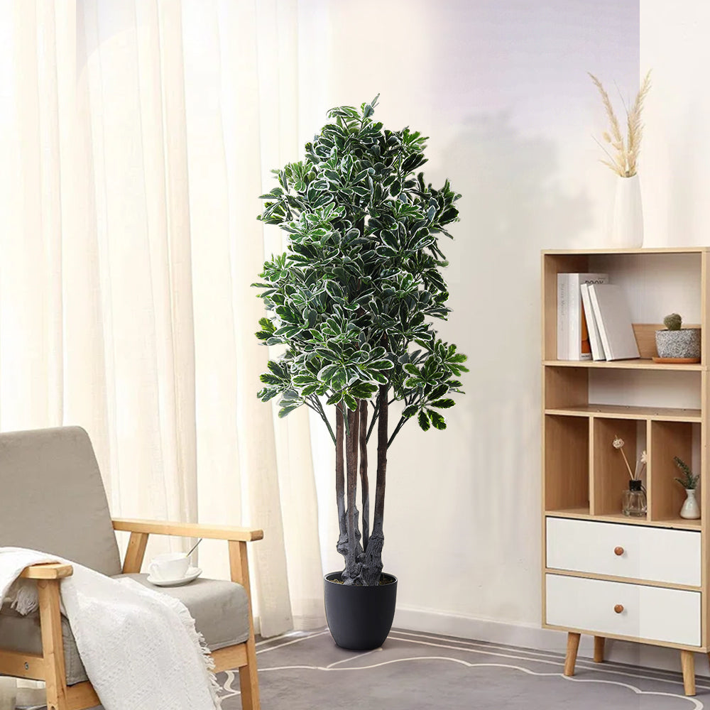 Lifelike 160cm Schefflera Tree In Decorative Pot Premium Artificial Greenery For Modern Interiors