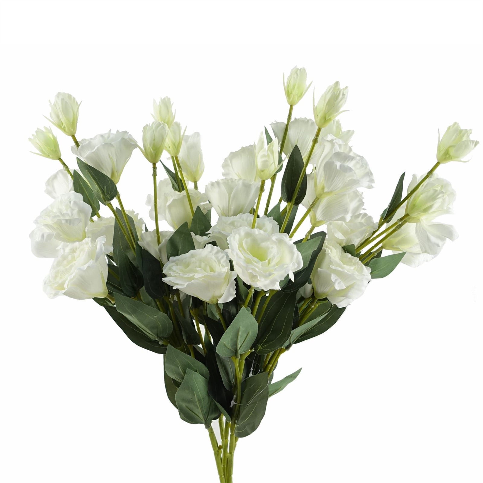 Pack Of 6 X 80cm Artificial White Wild Rose Stem - 36 Flowers