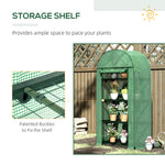 80 X 49 X 160cm Mini Greenhouse Portable Green House With Shelf | Green