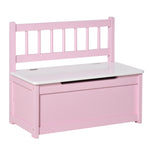 2 In 1 Wooden Toy Box, Seat Bench Storage Chest W/ Pneumatic Rod | Pink