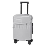 20 Inch Front Opening Suitcase With Tsa Lock And Usb Charging Port | Silver