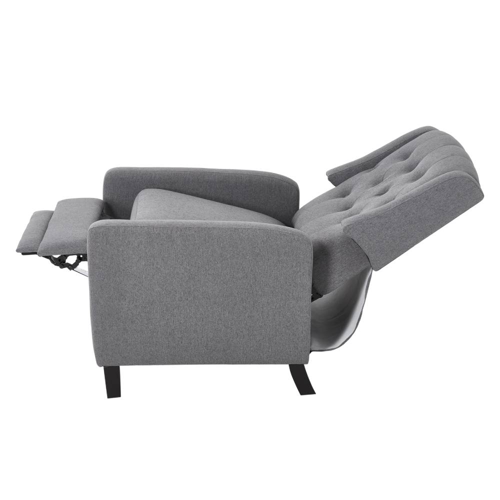 Living and Home Single Upholstered Sofa Pushback Recliner Chair Armchair