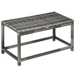 Coffee Table With Woven Top, Plastic Board, Grey