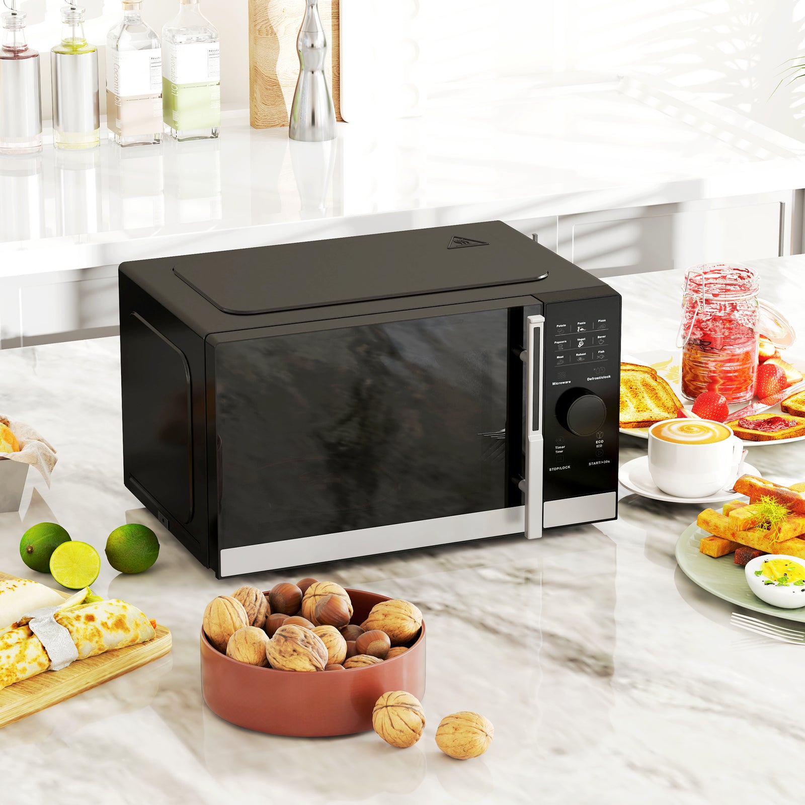 23l Digital Microwave Oven With Auto Cook, 10 Levels