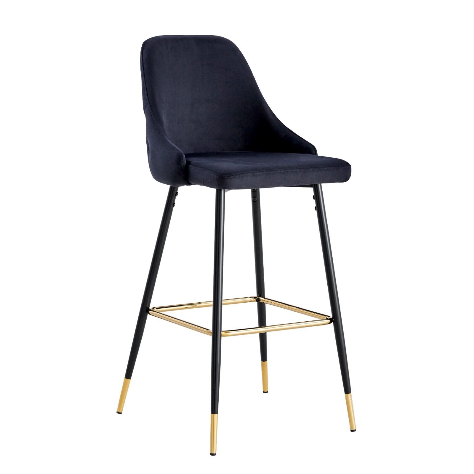 Soft Paddeed Velvet Breakfast Bar Stools Home Bar Velvet Bar Stool | Black