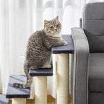 Dog Steps For Bed 4 Step Pet Stairs Ladder For Dog Cat Scratch Post Grey