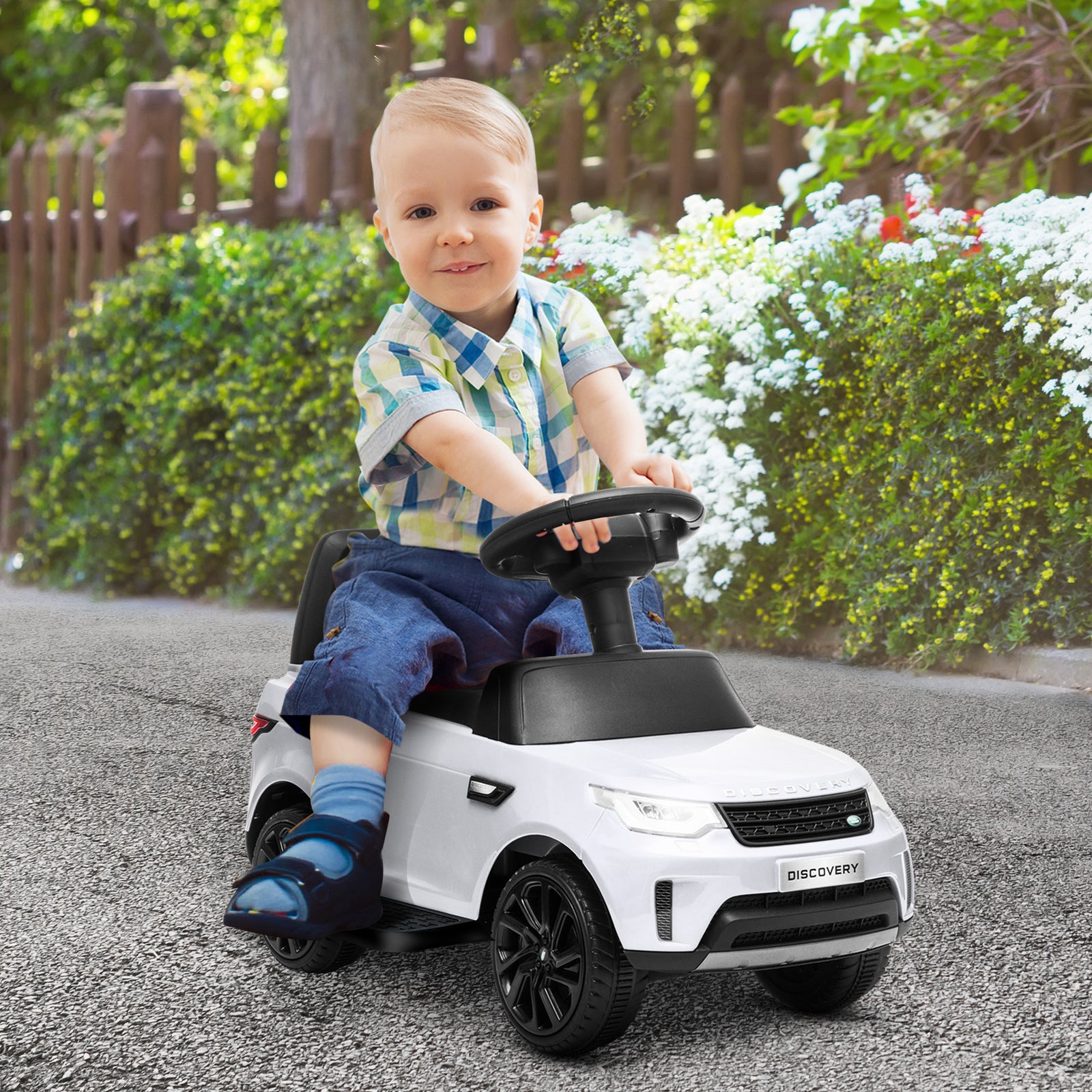 Land Rover Licensed Kids Electric Ride On Car Sliding Car | White