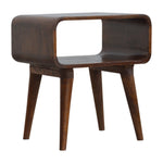 Solid Wood Curved Open Chestnut Bedside