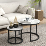 Glass Coffee Table Set Of 2, Round Nest Of Tables