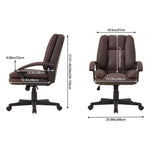 Pu Office Chair With High Back, Adjustable Gas Lift, 360° Swivel & Armrests | Brown